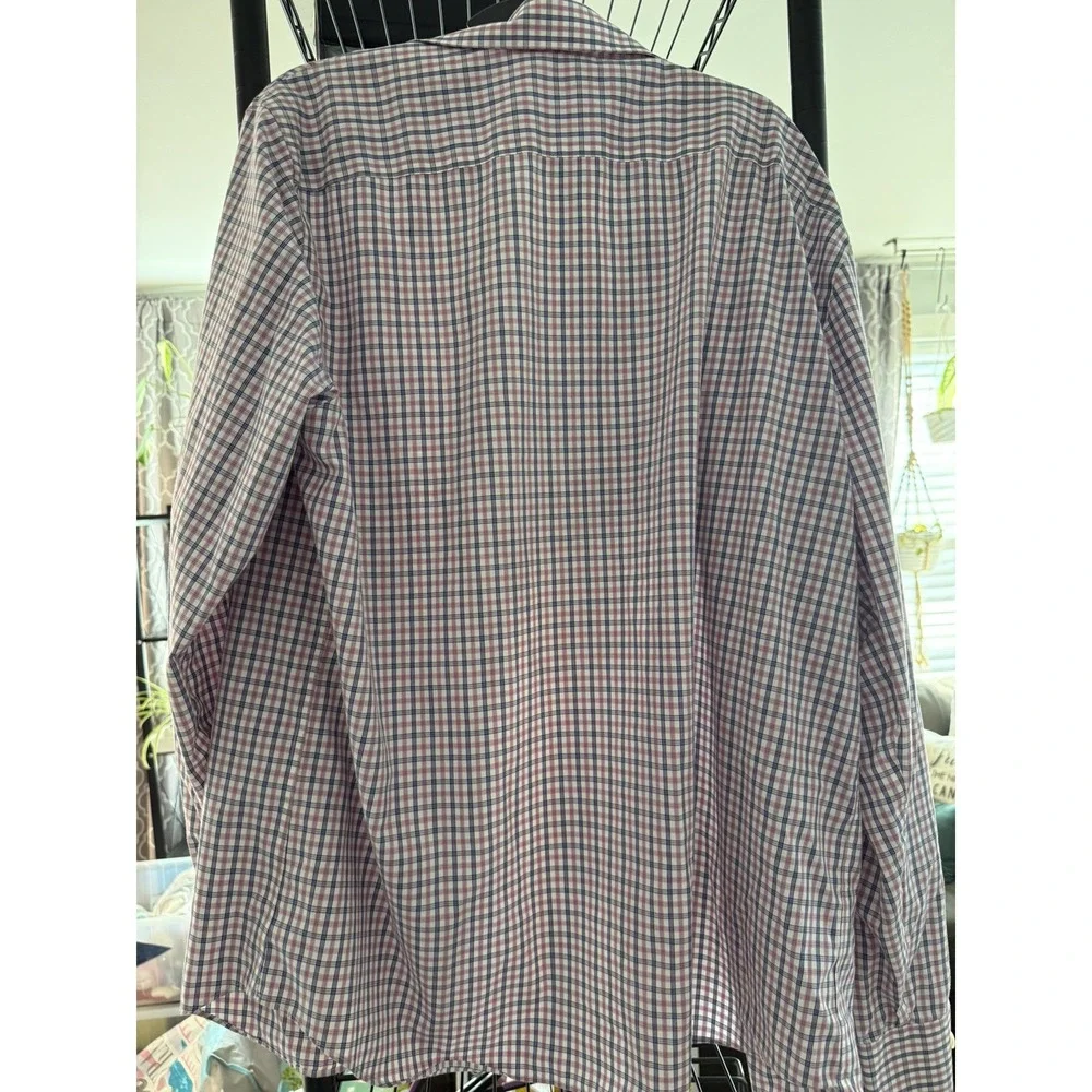 Banana Republic Men's XL Untucked Fit Non-Iron Multicolor Plaid Button Up Shirt